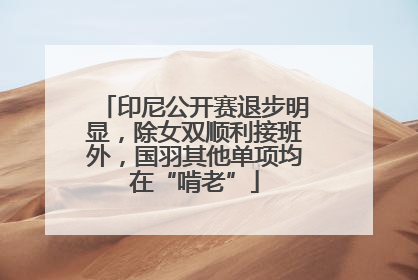 印尼公开赛退步明显，除女双顺利接班外，国羽其他单项均在“啃老”
