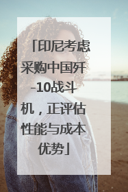 印尼考虑采购中国歼-10战斗机，正评估性能与成本优势