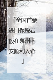 全国首票进口保税岩板在泉州南安顺利入仓
