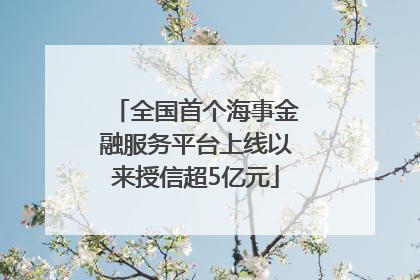 全国首个海事金融服务平台上线以来授信超5亿元