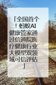 全国首个！蚂蚁AI健康管家通过信通院医疗健康行业大模型双领域可信评估