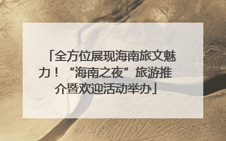 全方位展现海南旅文魅力！“海南之夜”旅游推介暨欢迎活动举办