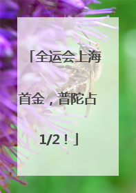 全运会上海首金，普陀占1/2！