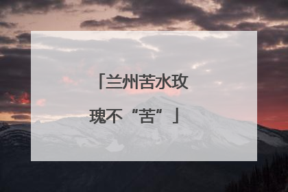 兰州苦水玫瑰不“苦”
