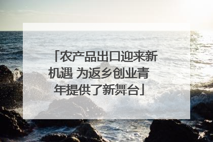 农产品出口迎来新机遇 为返乡创业青年提供了新舞台