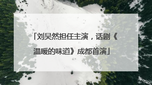 刘昊然担任主演，话剧《温暖的味道》成都首演