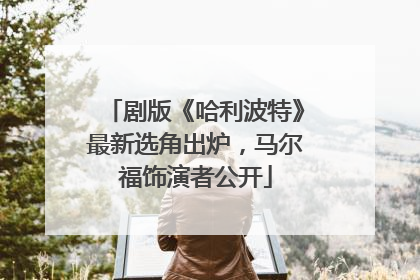 剧版《哈利波特》最新选角出炉，马尔福饰演者公开