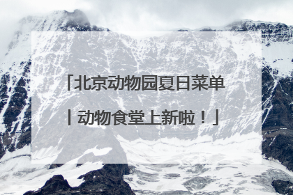 北京动物园夏日菜单丨动物食堂上新啦！