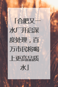 合肥又一水厂开启深度处理，百万市民将喝上更高品质水