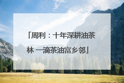 周利：十年深耕油茶林 一滴茶油富乡邻