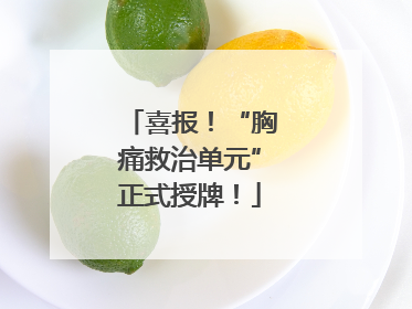 喜报！“胸痛救治单元”正式授牌！