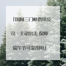 国网三门峡供电公司：主动出击 保障端午节可靠用电