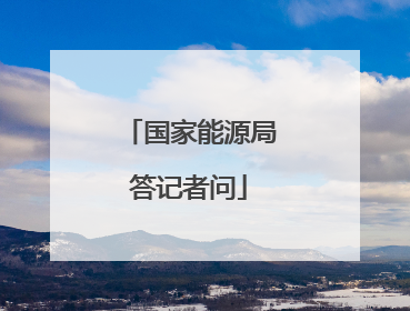 国家能源局答记者问
