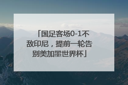 国足客场0-1不敌印尼，提前一轮告别美加墨世界杯
