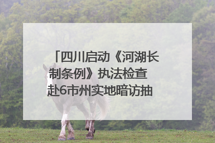 四川启动《河湖长制条例》执法检查 赴6市州实地暗访抽查｜四川人大之声