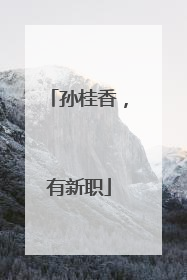 孙桂香，有新职