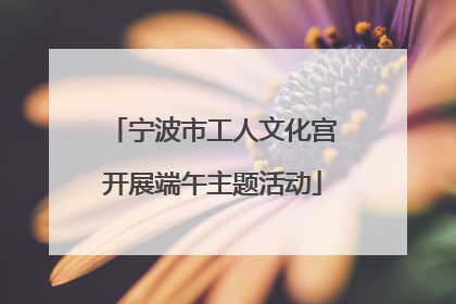 宁波市工人文化宫开展端午主题活动