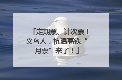 定期票、计次票！义乌人，杭温高铁“月票”来了！