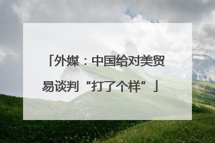 外媒：中国给对美贸易谈判“打了个样”