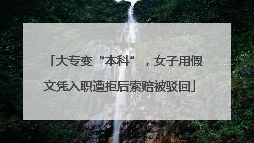 大专变“本科”，女子用假文凭入职遭拒后索赔被驳回