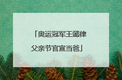 奥运冠军王懿律父亲节官宣当爸