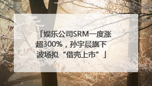 娱乐公司SRM一度涨超300%，孙宇晨旗下波场拟“借壳上市”