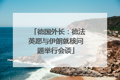 德国外长：德法英愿与伊朗就核问题举行会谈