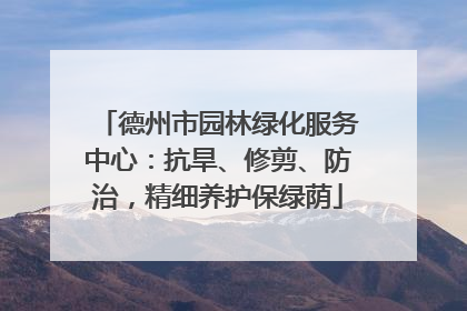 德州市园林绿化服务中心：抗旱、修剪、防治，精细养护保绿荫