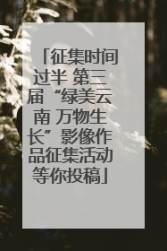 征集时间过半 第三届“绿美云南 万物生长”影像作品征集活动等你投稿