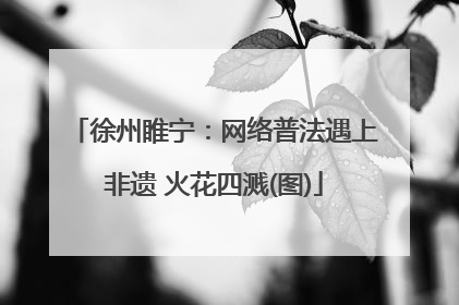 徐州睢宁：网络普法遇上非遗 火花四溅(图)
