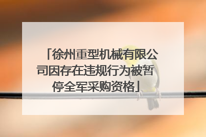 徐州重型机械有限公司因存在违规行为被暂停全军采购资格