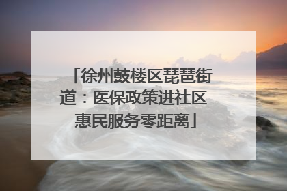 徐州鼓楼区琵琶街道：医保政策进社区 惠民服务零距离