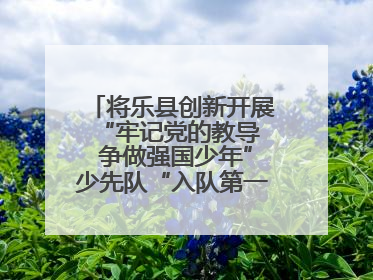 将乐县创新开展“牢记党的教导  争做强国少年”少先队“入队第一课”主题活动