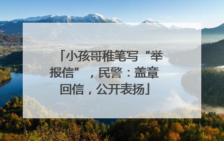 小孩哥稚笔写“举报信”，民警：盖章回信，公开表扬