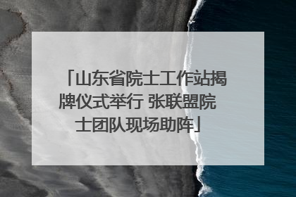 山东省院士工作站揭牌仪式举行 张联盟院士团队现场助阵