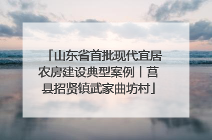 山东省首批现代宜居农房建设典型案例丨莒县招贤镇武家曲坊村