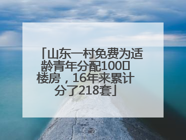 山东一村免费为适龄青年分配100㎡楼房，16年来累计分了218套