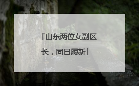 山东两位女副区长，同日履新