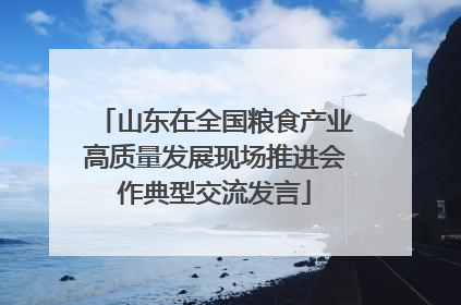 山东在全国粮食产业高质量发展现场推进会作典型交流发言