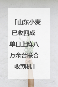 山东小麦已收四成 单日上阵八万余台联合收割机