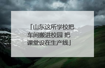 山东这所学校把车间搬进校园 把课堂设在生产线