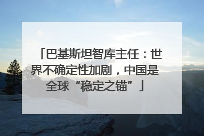 巴基斯坦智库主任：世界不确定性加剧，中国是全球“稳定之锚”