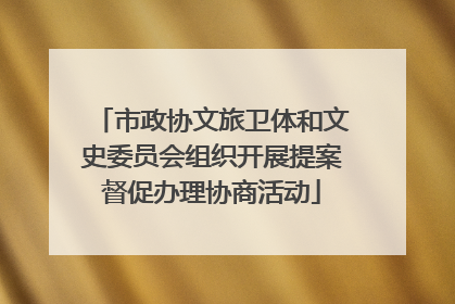市政协文旅卫体和文史委员会组织开展提案督促办理协商活动
