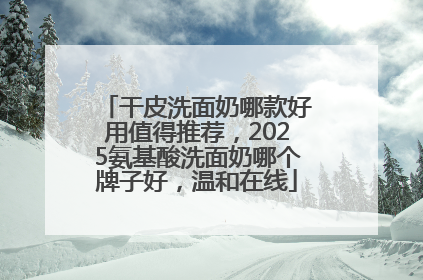 干皮洗面奶哪款好用值得推荐，2025氨基酸洗面奶哪个牌子好，温和在线