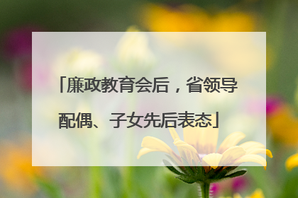 廉政教育会后，省领导配偶、子女先后表态