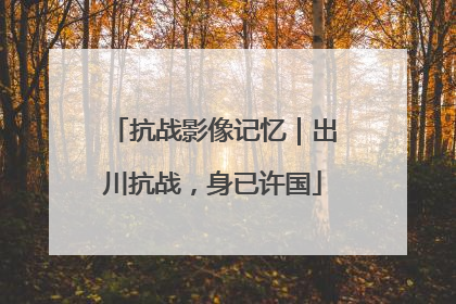 抗战影像记忆｜出川抗战，身已许国