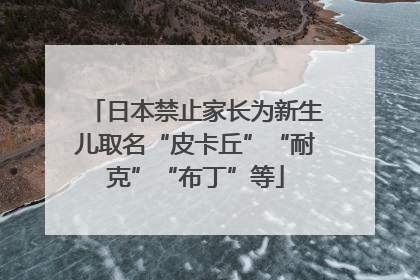 日本禁止家长为新生儿取名“皮卡丘”“耐克”“布丁”等
