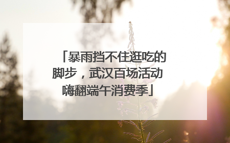暴雨挡不住逛吃的脚步，武汉百场活动嗨翻端午消费季