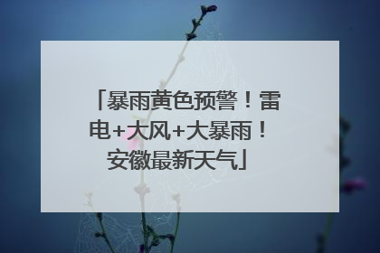 暴雨黄色预警！雷电+大风+大暴雨！安徽最新天气