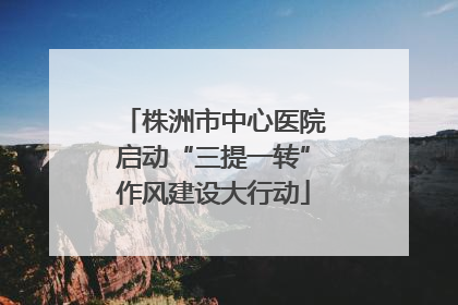 株洲市中心医院启动“三提一转”作风建设大行动